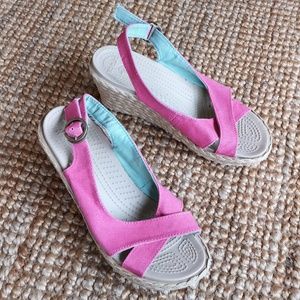 Crocs canvas wedges